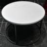 Набор кофейных столиков Tango белый мрамор с чёрными ножками, 2шт