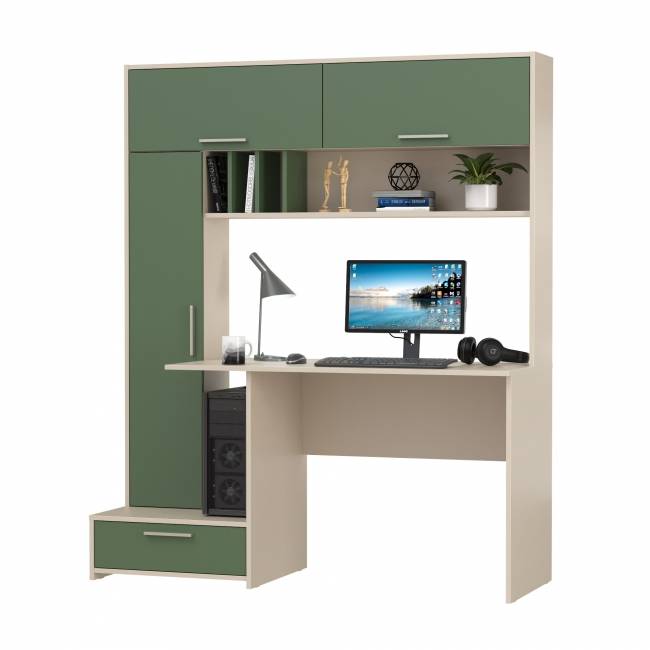 Стол письменный Лайт 03.243Н цвет сатин/дымчатый зелёный Стол письменный Лайт 03.243Н цвет сатин/дымчатый зелёный