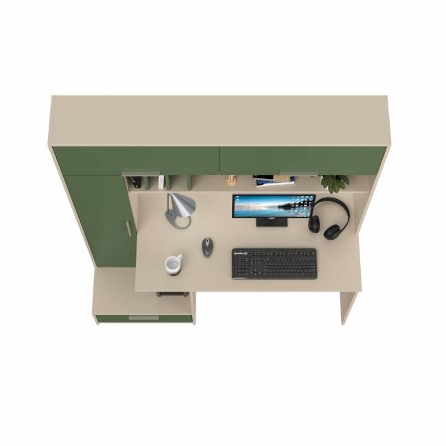 Стол письменный Лайт 03.243Н цвет сатин/дымчатый зелёный Стол письменный Лайт 03.243Н цвет сатин/дымчатый зелёный