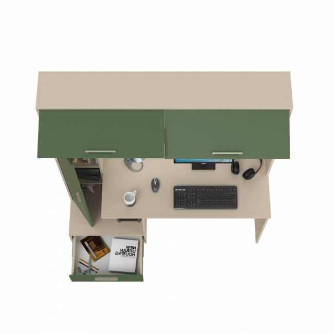 Стол письменный Лайт 03.243Н цвет сатин/дымчатый зелёный Стол письменный Лайт 03.243Н цвет сатин/дымчатый зелёный