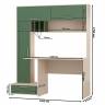 Стол письменный Лайт 03.243Н цвет сатин/дымчатый зелёный Стол письменный Лайт 03.243Н цвет сатин/дымчатый зелёный