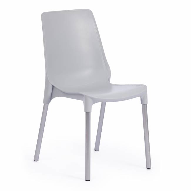 Стул GENIUS (mod 75) / 1 шт. в упаковке металл/пластик, 46x56x84cм, серый/ножки хром серый металл/пластик