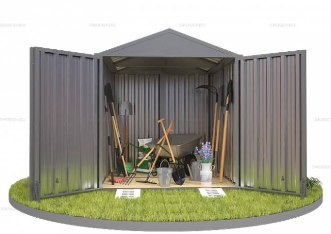 Хозблок SKOGGY секционный с двускатной крышей 2 х 2 м, цинковый Хозблок SKOGGY секционный с двускатной крышей 2 х 2 м, цинковый