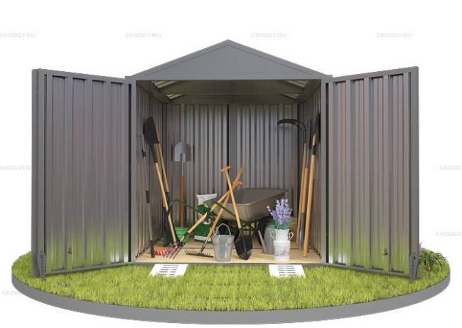 Хозблок SKOGGY секционный с двускатной крышей 2 х 2 м, цинковый Хозблок SKOGGY секционный с двускатной крышей 2 х 2 м, цинковый
