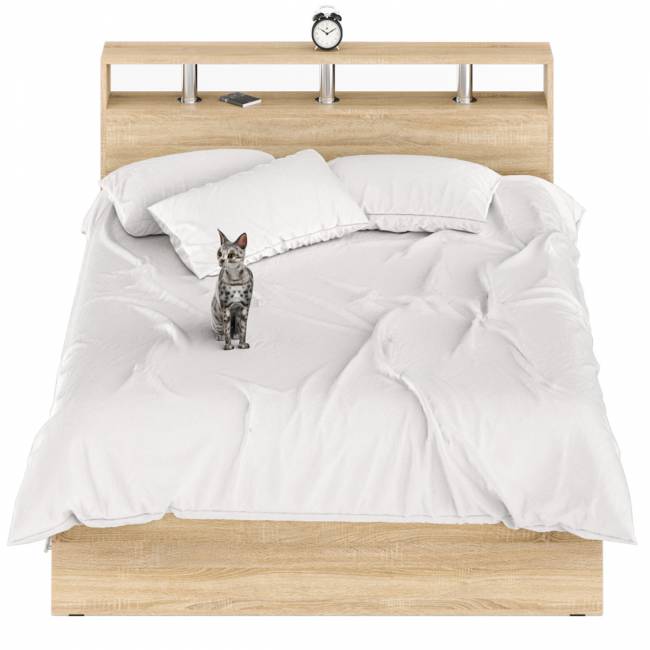 Кровать с ящиками Камелия 1400 цвет дуб сонома