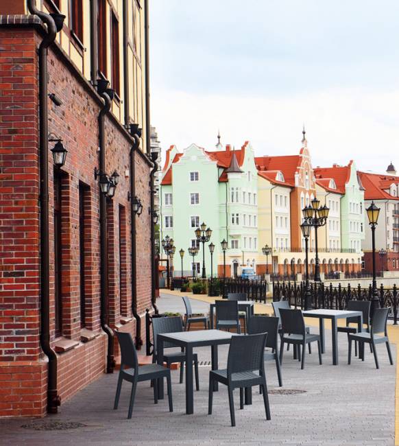 Стол пластиковый Orlando 80 антрацит 800х800х750 мм