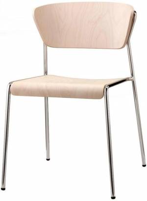 Стул деревянный Lisa Wood хром, беленый бук 510х560х770 мм