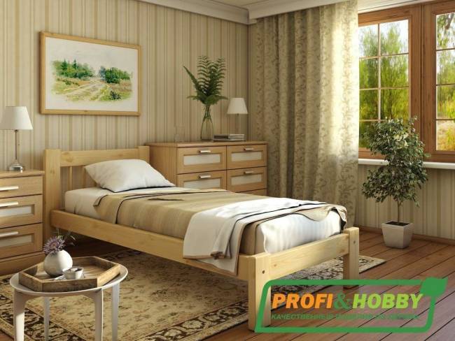 Кровать деревянная "Дачная" 900 х 2000, сосна