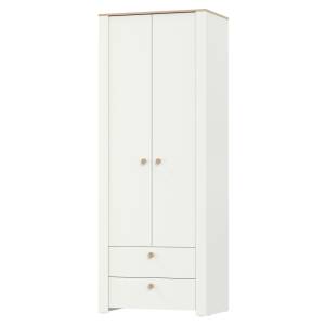 Шкаф для одежды с ящиками Джастин 13.339 цвет белый шагрень/дуб белый эксклюзив