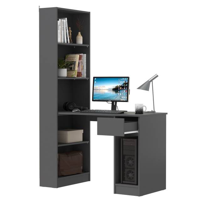 Стол компьютерный со шкафом комбинированным Лайт 10.01 цвет тёмно-серый Стол компьютерный со шкафом комбинированным Лайт 10.01 цвет тёмно-серый