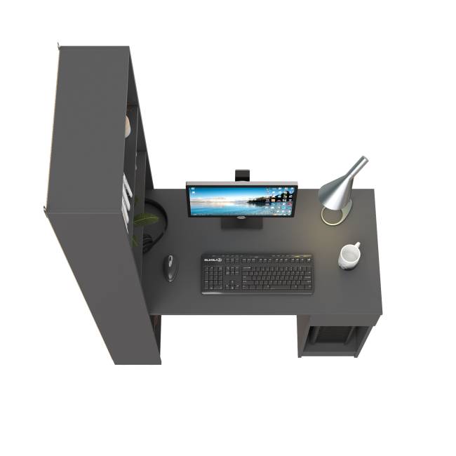 Стол компьютерный со шкафом комбинированным Лайт 10.01 цвет тёмно-серый Стол компьютерный со шкафом комбинированным Лайт 10.01 цвет тёмно-серый