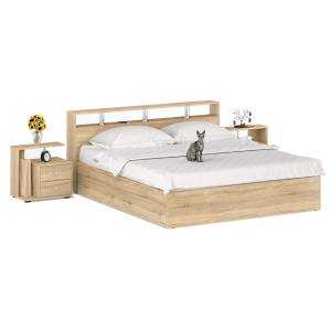 Кровать с ящиками 1800 Камелия + две тумбы цвет дуб сонома