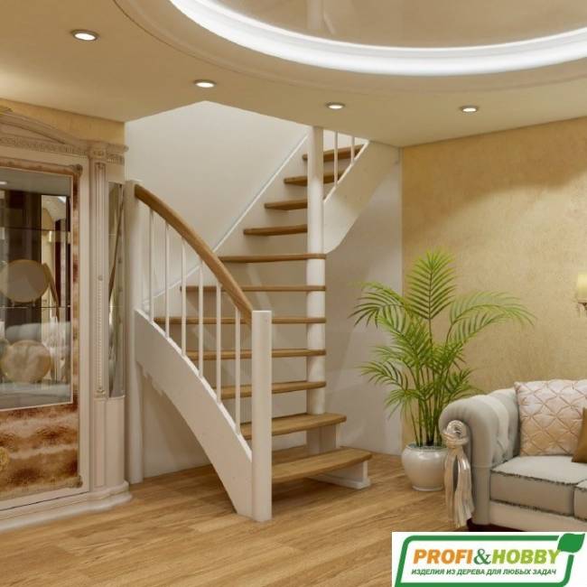 Деревянная лестница ЛС-09м/1 под покраску