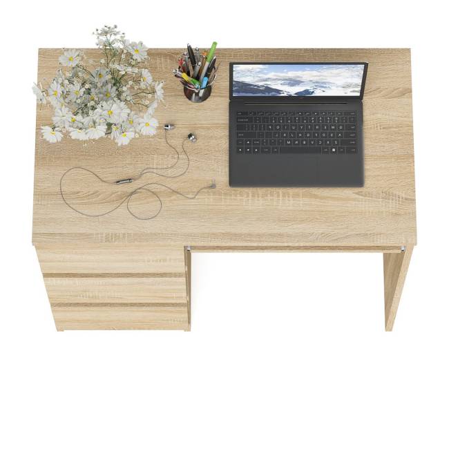 Стол компьютерный три ящика Мори МС-6 левый цвет дуб сонома Стол компьютерный три ящика Мори МС-6 левый цвет дуб сонома