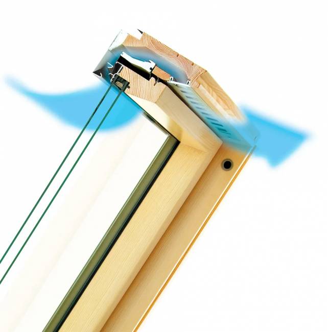 Деревянное мансардное окно FPP-V U3 PRESELECT MAX с комбинированной системой открывания Деревянное мансардное окно FPP-V U3 PRESELECT MAX с комбинированной системой открывания