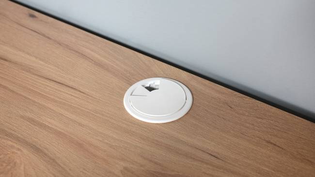 Рабочий компьютерный стол Комфорт 12.71 цвет гикори рокфорд натуральный/дымчатый зелёный