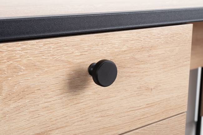 Стол письменный Брюс 12.157 цвет чёрный/Battle rock Santiago/столешница МДФ ель карпатская