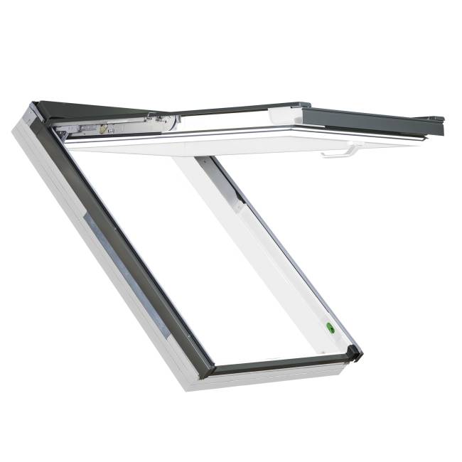 Деревянное мансардное окно PPP-V U3 PRESELECT MAX с комбинированной системой открывания Деревянное мансардное окно PPP-V U3 PRESELECT MAX с комбинированной системой открывания