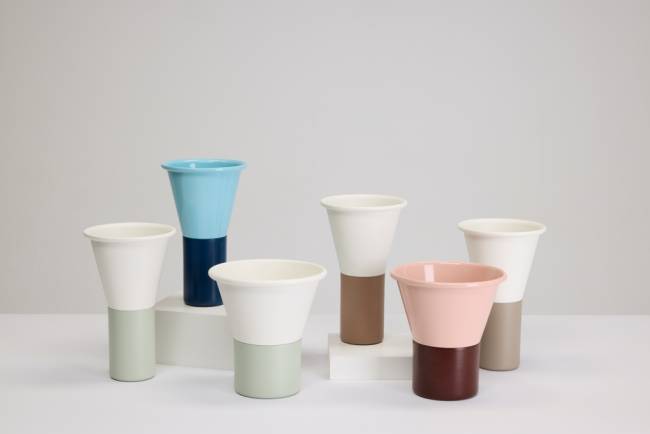 Ваза для цветов Mimosa лен, карамельный Ø245х250 мм