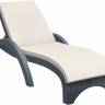 Шезлонг пластиковый с матрасом GS 1009 (Fiji) антрацит, слоновая кость 1870x730x340 мм