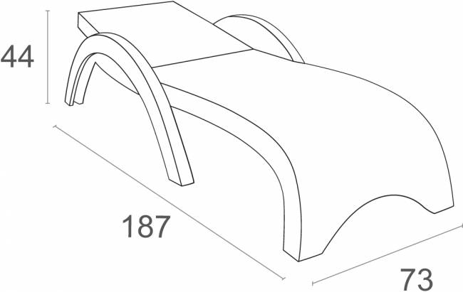 Шезлонг пластиковый с матрасом GS 1009 (Fiji) антрацит, слоновая кость 1870x730x340 мм