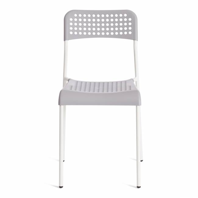 Стул ADDE (mod. C-049) металл/пластик, 39 х 49 х 78 см, Grey (серый) /White (белый) (Комплект из 8 шт.) серый, белый металл/пластик