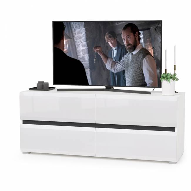 Стенка для гостиной со стеклянными фасадами Сидней цвет белый/чёрный/фасады МДФ белый глянец Стенка для гостиной со стеклянными фасадами Сидней цвет белый/чёрный/фасады МДФ белый глянец